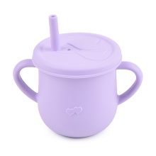 Training Lid Custom Straw Silicone Reusable Kids Baby Drinking Non Spilling Sippy Cups For Toddlers